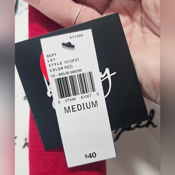 By & By Women's Long Sleeve Round Neck Hacci Light Knit Shirt Size Red Size M - Picture 8 of 13